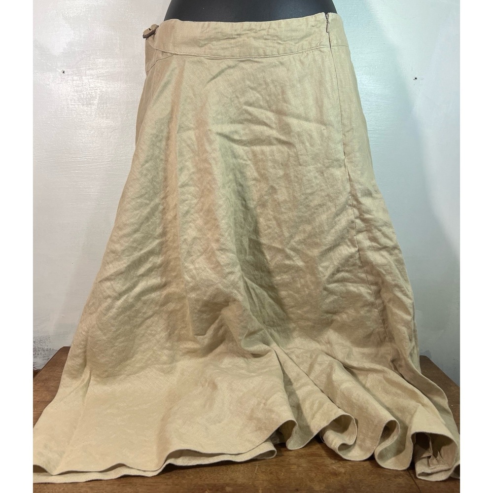 Y2K Ralph Lauren Green Label Skirt Sz.8 Simple Church Home Vacay Tan Beige